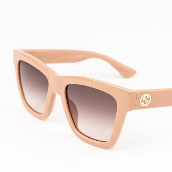 NEW Gucci GG1714S 005 Cloud Rose Pink Brown Gradient Women Square Sunglasses - Picture 1 of 12